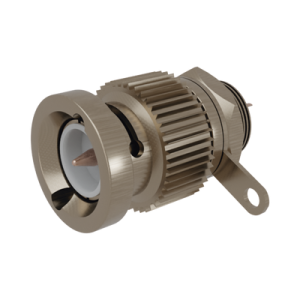 conector bnc macho, montaje frontal en d plano, contacto soldable, níquel/ oro/ teflón.