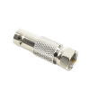 adaptador en línea para video, de conector bnc hembra a f macho, 75 ohm, níquel/ oro/ delrin.