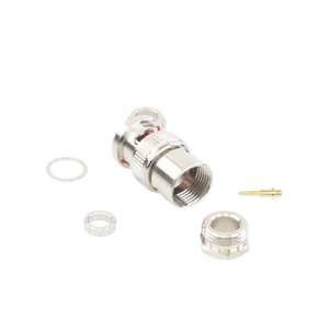 conector bnc macho de rosca para ensamblar en cable rg 59/u, níquel/ oro/ teflón.