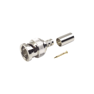 conector bnc macho en 75 ohm, anillo plegable para coaxial 8279, rg 59/u, níquel/ oro/ teflón.
