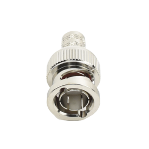 conector bnc macho de anillo plegable para cable rg 6, níquel/ oro/ teflón.