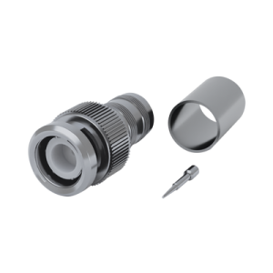 conector bnc macho (75 ohm no reales), anillo plegable para rg 59/u/62, níquel/ níquel/ delrin.