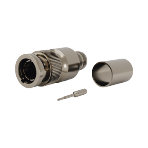 conector bnc macho en 75 ohm, anillo plegable para cable rg 11/u grupo r1, níquel/ oro/ teflón.