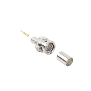 conector bnc macho de anillo plegable para cable belden 8281 tipo rg 59/u, níquel/ oro/ delrin.