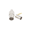 conector bnc hembra, 75 ohm, anillo plegable, para rg 59/u, níquel/ oro/ delrin.
