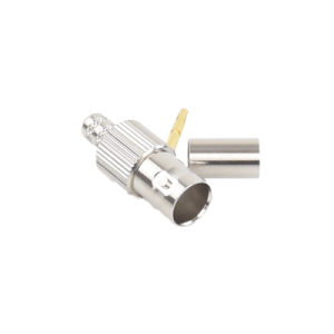 conector bnc hembra, 75 ohm, anillo plegable, para rg 59/u, níquel/ oro/ delrin.