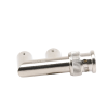 adaptador triple en f para 75 ohm, de conector bnc macho a doble bnc hembra, níquel/ oro/ delrin.