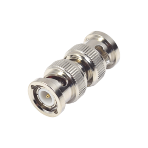 adaptador tipo barril para 75 ohm, de conector bnc macho a bnc macho, niquel/ oro/ teflón.