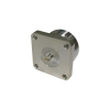 conector din 7 16 hembra, tipo flange de 4 hoyos para panel y copa soldable.