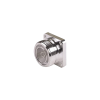 conector din 7 16 hembra, tipo flange de 4 hoyos para panel y copa soldable.