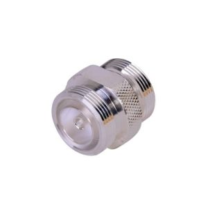 adaptador barril de conector din 7 16 hembra a din 7 16 hembra, plata/ plata/ teflón.