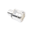 adaptador en línea de conector din 7 16 hembra a n hembra, plata / plata / teflón.
