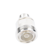 adaptador en línea de conector din 7 16 hembra a n hembra, plata / plata / teflón.