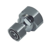 adaptador en línea de conector din 7 16 macho a 4.3 10 macho, bronce blanco/ plata/ teflón.