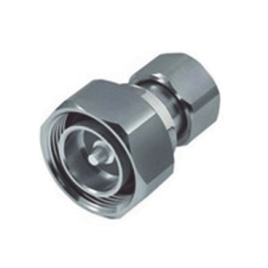 adaptador en línea de conector din 7 16 macho a 4.3 10 macho, bronce blanco/ plata/ teflón.