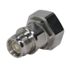 adaptador en línea de conector din 7 16 macho a 4.3 10 hembra, bronce blanco/ plata/ teflón.
