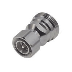 adaptador en línea de conector din 7 16 hembra a 4.3 10 macho, bronce blanco/ plata/ teflón.