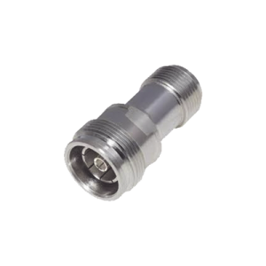 adaptador en línea de conector 4.3 10 hembra a n hembra, bronce blanco/ plata/ teflón.