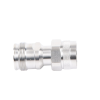 adaptador en línea de conector 4.3 10 hembra a n macho, bronce blanco/ plata/ teflón.