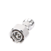 adaptador en línea de conector 4.3 10 macho a n hembra, bronce blanco/ plata/ teflón.