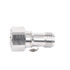 adaptador en línea de conector 4.3 10 macho a n hembra, bronce blanco/ plata/ teflón.