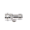 adaptador en línea de conector 4.3 10 macho a n hembra, bronce blanco/ plata/ teflón.