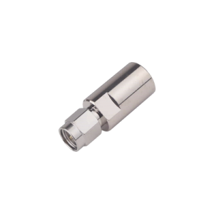 adaptador en línea de conector fme macho a sma macho, níquel/ oro/ teflón.
