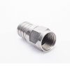 conector f macho, 75 ohm, plegable para cable rg 6/u sin pin, niquel/polietileno.
