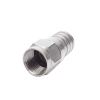 conector f macho, 75 ohm, plegable para cable rg 6/u sin pin, niquel/polietileno.