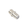 adaptador barril para 75 ohm, de conector f hembra a f hembra, níquel/ estaño/ polietileno.