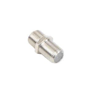 adaptador barril para 75 ohm, de conector f hembra a f hembra, níquel/ estaño/ polietileno.