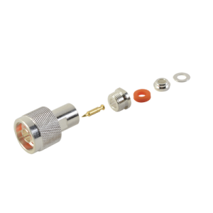 conector n macho de rosca para rg 58/u, rg 142/u, plata/ oro/ teflón.