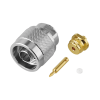 conector n macho, soldable directo en cable semi rígido de 0.085", cables el grupo sr1, níquel/ oro/ teflón.â€‹