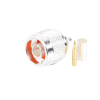 conector n macho de anillo plegable para cable lp 195, rg 58/u, plata/ oro/ teflón.
