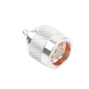 conector coaxial n macho de anillo plegable para cable rg 142/u, plata/ oro/ teflón.