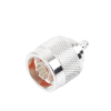 conector coaxial n macho de anillo plegable para cable rg 142/u, plata/ oro/ teflón.