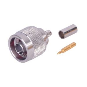 conector n macho de anillo plegable para cables rg 58/u, rg 142/u.