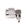 conector n macho en a/r de anillo plegable para cables lp 195, lp 142, rg 58/u, rg 142/u, niquel/ oro/ teflón.