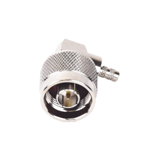 conector n macho en a/r de anillo plegable para cables lp 195, lp 142, rg 58/u, rg 142/u, niquel/ oro/ teflón.