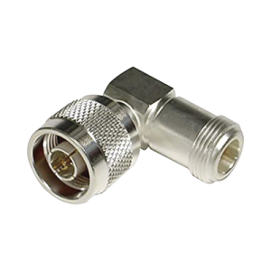 adaptador en Ángulo recto, de conector n macho a n hembra, plata/ oro/ teflón.