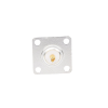 conector n hembra para montaje frontal en panel con 4 perforaciones a 18 mm, plata/ oro/ teflón.
