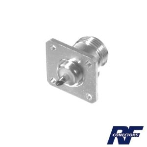 conector n hembra, montaje chasis de 4 perforaciones a 18 mm.