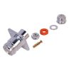conector n hembra, montaje con 4 perforaciones a 18 mm.