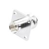 conector n hembra, montaje con 4 perforaciones a 18 mm.