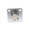 conector n hembra, montaje con 4 perforaciones a 18 mm.