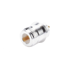 conector n hembra, para montaje frontal en panel, doble d plano, plata/ oro/ teflón.