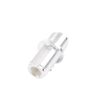 adaptador doble n hembra para chasis de montaje frontal en doble d plano y cuerpo plateado.