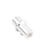 adaptador doble n hembra para chasis de montaje frontal en doble d plano y cuerpo plateado.