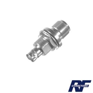 adaptador en línea, de conector n hembra a bnc hembra, montaje en doble d plano, níquel/ oro/ teflón.