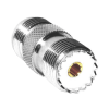 adaptador en línea de conector n hembra a uhf hembra (so 239), plata/ oro/ teflón.